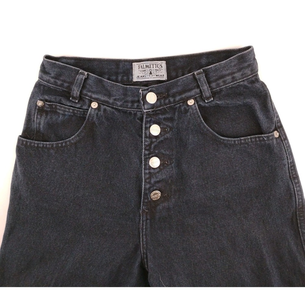 Palmetto's Jeans Wear‎ black Button Fly high rise Denim Jeans size 7 Fits 25x28
